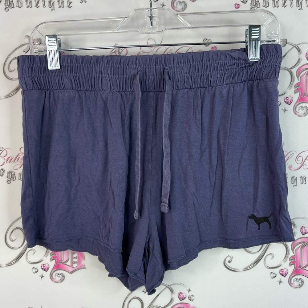 Victoria's Secret Pink shorts purple Lavender Shorts black dog logo flowy